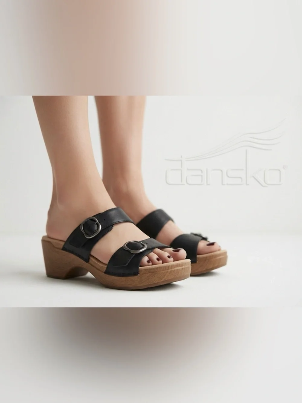 Authentic Dansko designer signature comfort black leather sandals sz 10